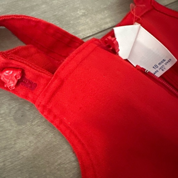 Vintage Rob Roy Bibo Bright Red Overalls 18 months Car buttons Euc - Picture 14 of 16